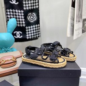 CHANEL Женские модные и удобные сандалии Верх из хлопкового плете