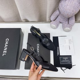 CHANEL Классическая модель на толстом каблуке с квадратным носком