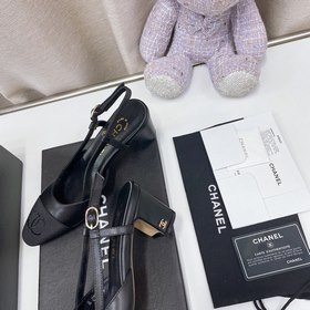CHANEL Классическая модель на толстом каблуке с квадратным носком