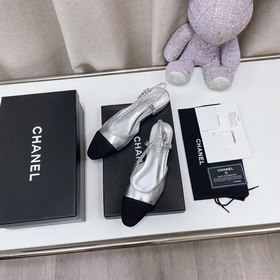 CHANEL Классическая модель на толстом каблуке с квадратным носком