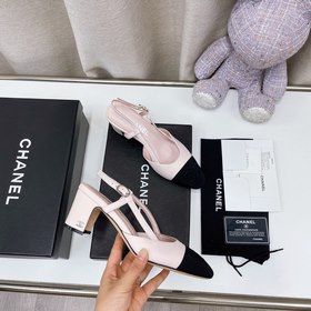 CHANEL Классическая модель на толстом каблуке с квадратным носком