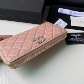 CHANEL &nbsp;Длинный кошелек с застежкой-молнией, клатч из ко