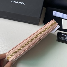 CHANEL &nbsp;Длинный кошелек с застежкой-молнией, клатч из ко