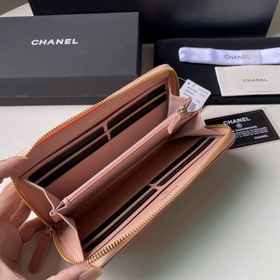 CHANEL &nbsp;Длинный кошелек с застежкой-молнией, клатч из ко