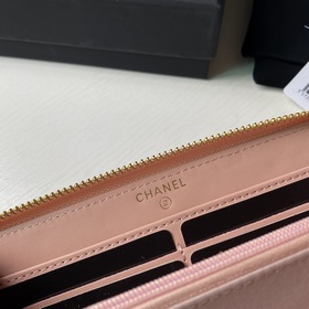 CHANEL &nbsp;Длинный кошелек с застежкой-молнией, клатч из ко