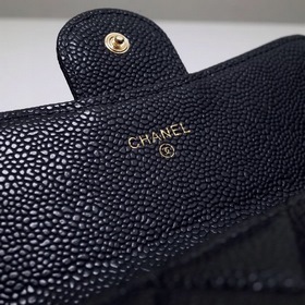 Chanel Длинный кожаный кошелек из кожи с текстурой икры Полностью