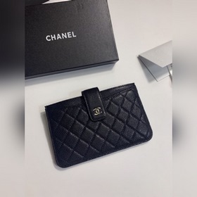 Chanel Кожаный кошелек с застежкой виде икры, модель № 25328 (зол