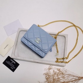 CHANEL Франк серия мини-сумка на цепочке из кожи ягненка Размеры