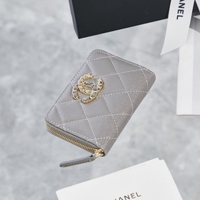 Chanel осенне-зимний кошелек на молнии Размер： 7,5/11/2 см