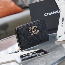 Chanel осенне-зимний кошелек на молнии Размер： 7,5/11/2 см