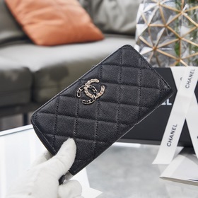 Chanel осенне-зимняя новинка кошелек с застежкой-молнией Размер： 
