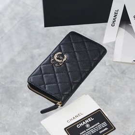 Chanel осенне-зимняя новинка кошелек с застежкой-молнией Размер： 