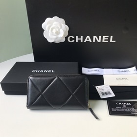 CHANEL Кошелек на молнии, клатч, черный, , размер 9×15,5×2 см