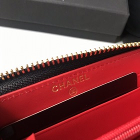 CHANEL Кошелек на молнии, клатч, черный, , размер 9×15,5×2 см