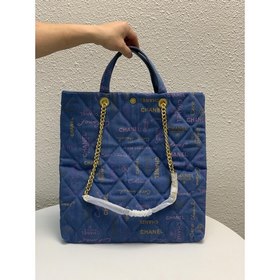 Chanel 22s Шелкография Маленькая сумка для покупок из джинсовой т