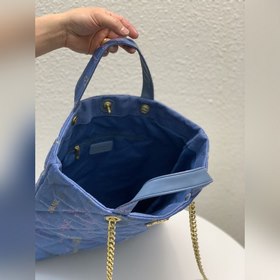 Chanel 22s Шелкография Маленькая сумка для покупок из джинсовой т