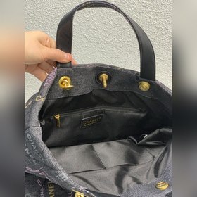 Chanel 22s Шелкография Маленькая сумка для покупок из джинсовой т