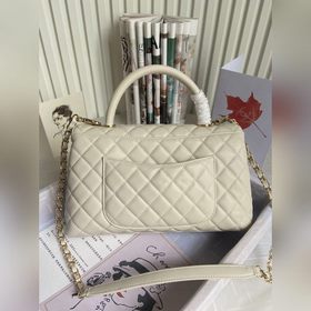 CHANEL Сумка с клапаном и ручкой, одноплечевая сумка, светло-золо