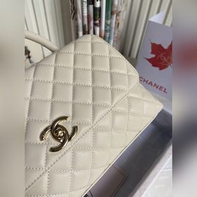 CHANEL Сумка с клапаном и ручкой, одноплечевая сумка, светло-золо