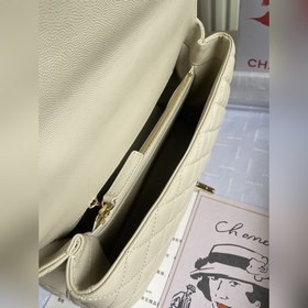 CHANEL Сумка с клапаном и ручкой, одноплечевая сумка, светло-золо