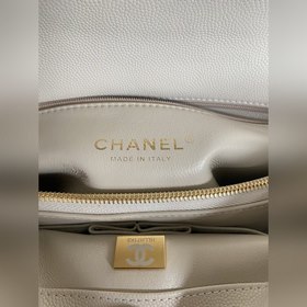 CHANEL Сумка с клапаном и ручкой, одноплечевая сумка, светло-золо