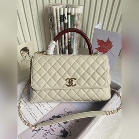 CHANEL Сумка с клапаном и ручкой, одноплечевая сумка, светло-золо