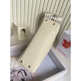 CHANEL Сумка с клапаном и ручкой, одноплечевая сумка, светло-золо