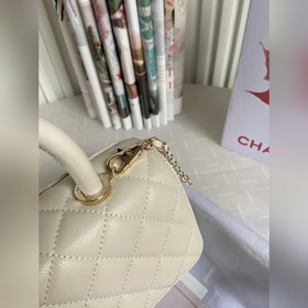 CHANEL Сумка с клапаном и ручкой, одноплечевая сумка, светло-золо