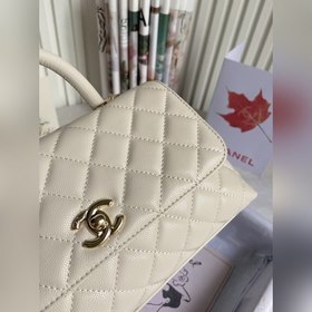 CHANEL Сумка с клапаном и ручкой, одноплечевая сумка, светло-золо