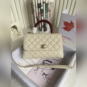 CHANEL Сумка с клапаном и ручкой, одноплечевая сумка, светло-золо