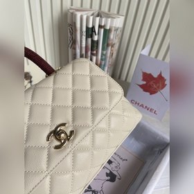 CHANEL Сумка с клапаном и ручкой, одноплечевая сумка, светло-золо
