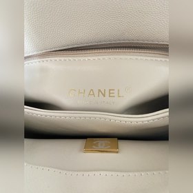 CHANEL Сумка с клапаном и ручкой, одноплечевая сумка, светло-золо