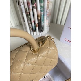 CHANEL Сумка с клапаном и ручкой, одноплечевая сумка, светло-золо
