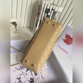CHANEL Сумка с клапаном и ручкой, одноплечевая сумка, светло-золо