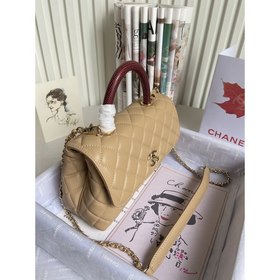 CHANEL Сумка с клапаном и ручкой, одноплечевая сумка, светло-золо