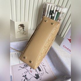 CHANEL Сумка с клапаном и ручкой, одноплечевая сумка, светло-золо