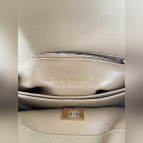 CHANEL Сумка с клапаном и ручкой, одноплечевая сумка, светло-золо