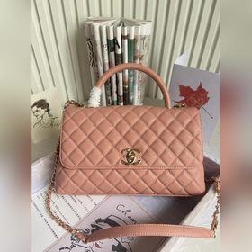 CHANEL Сумка с клапаном и ручкой, одноплечевая сумка, светло-золо