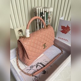 CHANEL Сумка с клапаном и ручкой, одноплечевая сумка, светло-золо