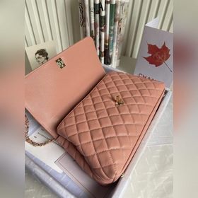 CHANEL Сумка с клапаном и ручкой, одноплечевая сумка, светло-золо