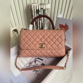 CHANEL Сумка с клапаном и ручкой, одноплечевая сумка, светло-золо