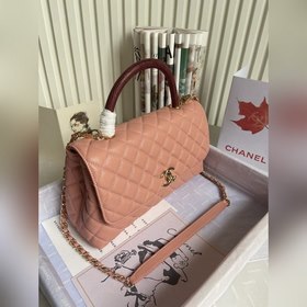 CHANEL Сумка с клапаном и ручкой, одноплечевая сумка, светло-золо
