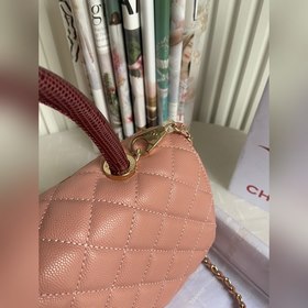 CHANEL Сумка с клапаном и ручкой, одноплечевая сумка, светло-золо