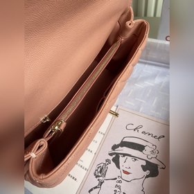 CHANEL Сумка с клапаном и ручкой, одноплечевая сумка, светло-золо