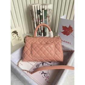 CHANEL Сумка с клапаном и ручкой, одноплечевая сумка, светло-золо