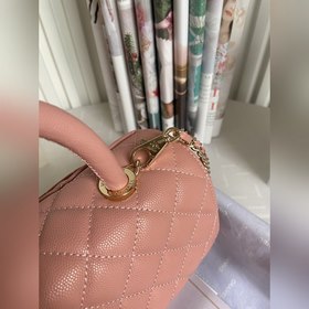 CHANEL Сумка с клапаном и ручкой, одноплечевая сумка, светло-золо