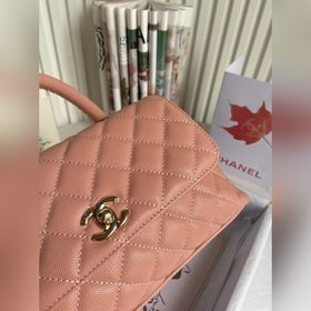 CHANEL Сумка с клапаном и ручкой, одноплечевая сумка, светло-золо