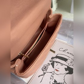 CHANEL Сумка с клапаном и ручкой, одноплечевая сумка, светло-золо