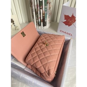 CHANEL Сумка с клапаном и ручкой, одноплечевая сумка, светло-золо