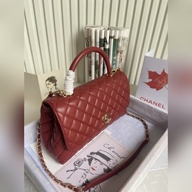 CHANEL Сумка с клапаном и ручкой, одноплечевая сумка, светло-золо